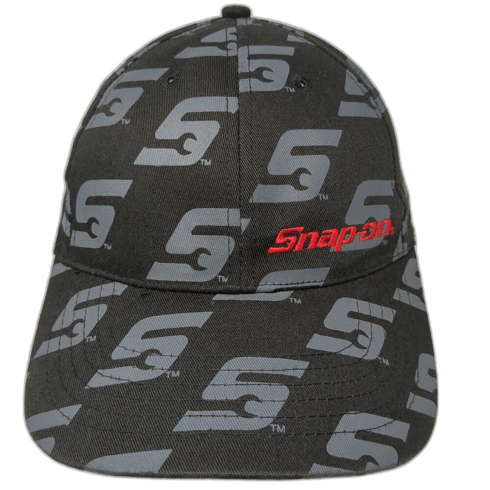 K-Products Snap-on Allover Print Strapback Black Gray Baseball Cap One Size Hat